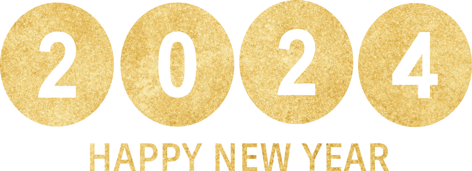 Golden glitter 2024 happy new year